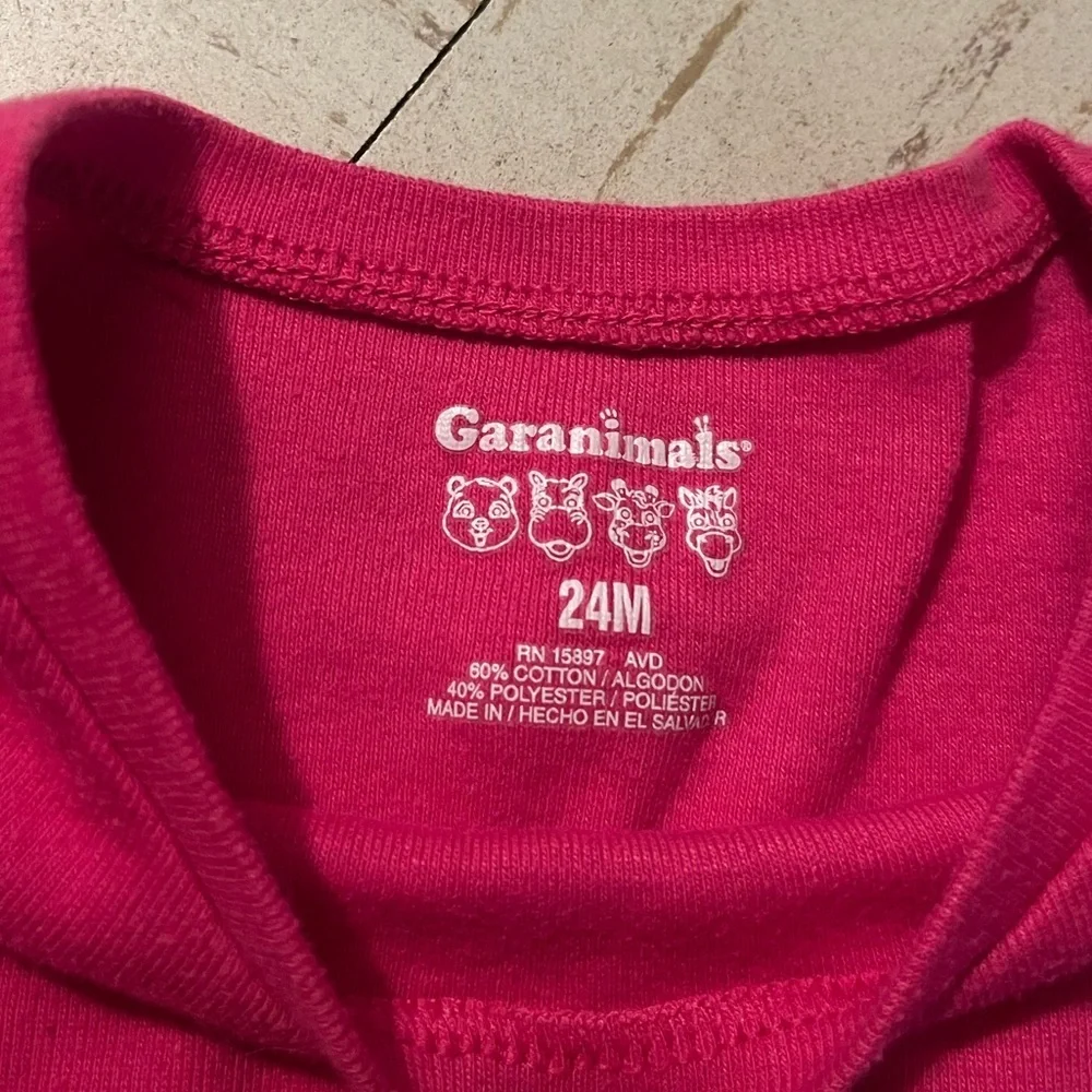 Garanimals Pink Baby Girls Long Sleeve Shirt 24 Months